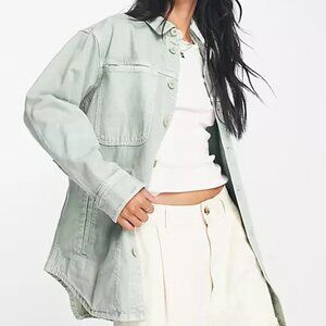 Madewell Shirt Jacket in Seafoam Green XL